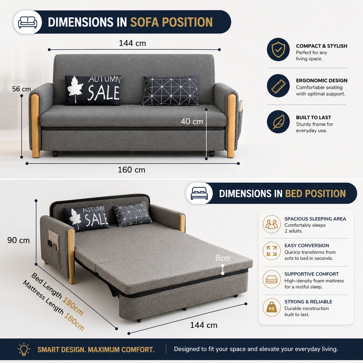 Unicorn Furniture Sofa Bed Modern Reclining Foldable Bed Pull Out Sofa Bed With Storage