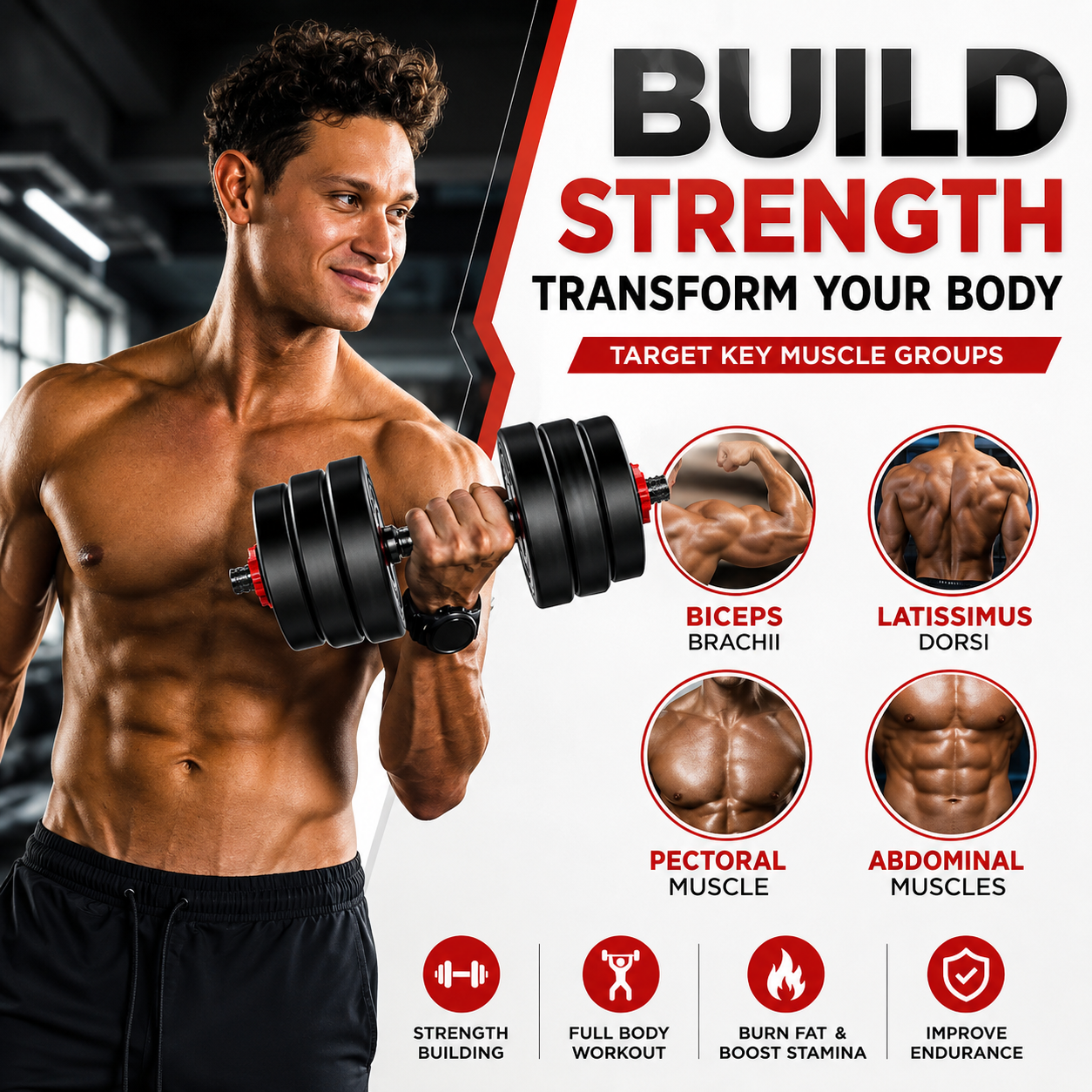 SUREPEFY 30KG Adjustable Dumbbell & Barbell Set – 2-in-1 Home Gym Weights