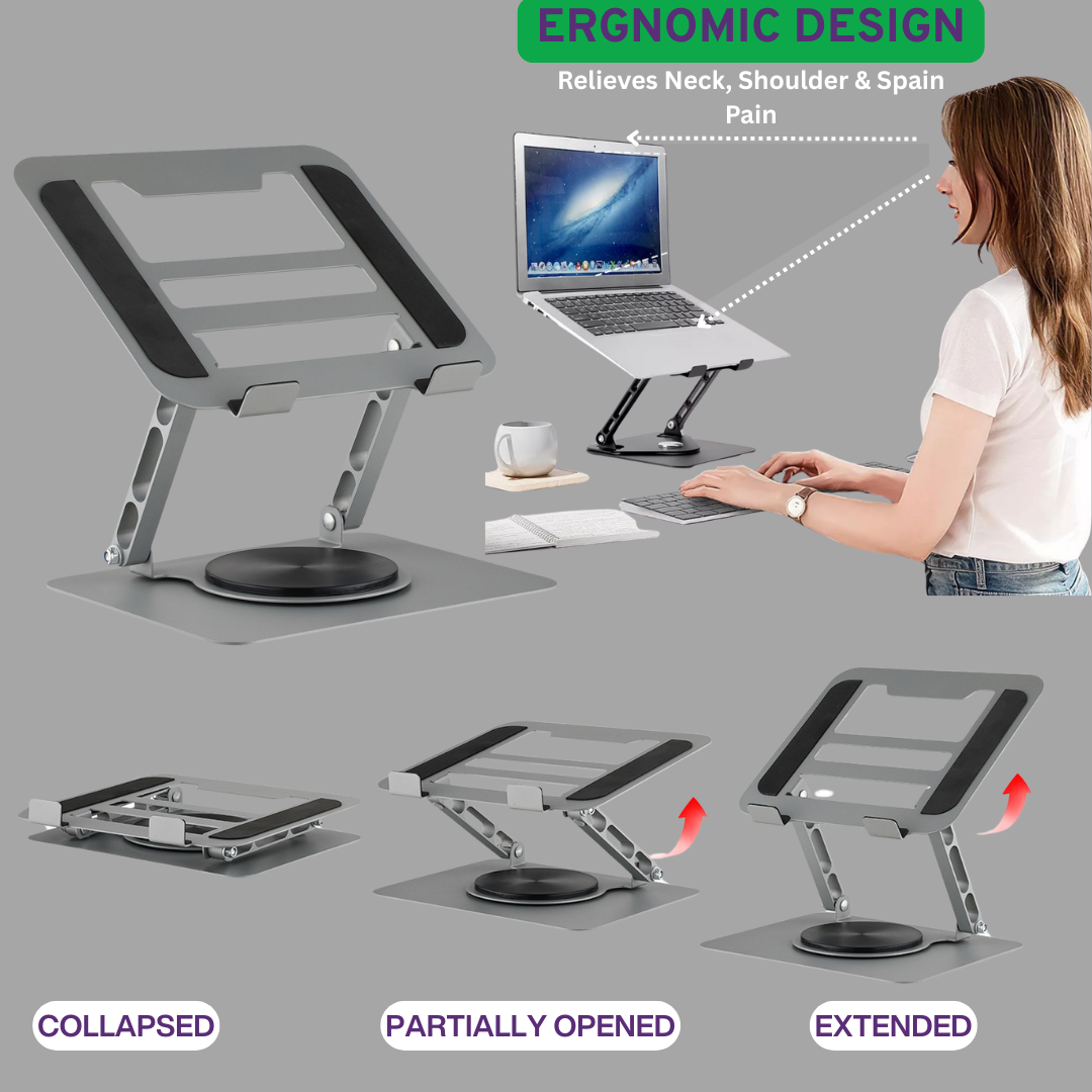 360° Adjustable Foldable Laptop Tablet Stand Riser Bracket Holder for Desk