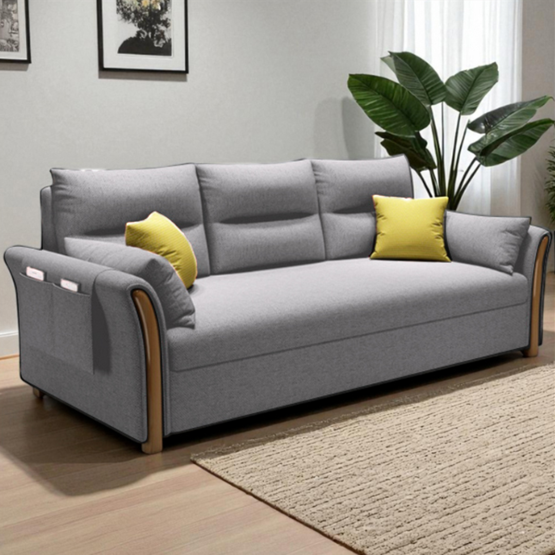 Unicorn Furniture Convertible Sofa Bed – King Size 3 Seater Pull Out Sofa Bed with Storage, Reclining Sleeper Couch, Tool-Free Assembly for Living Room & Guest Room (Glacier Grey)