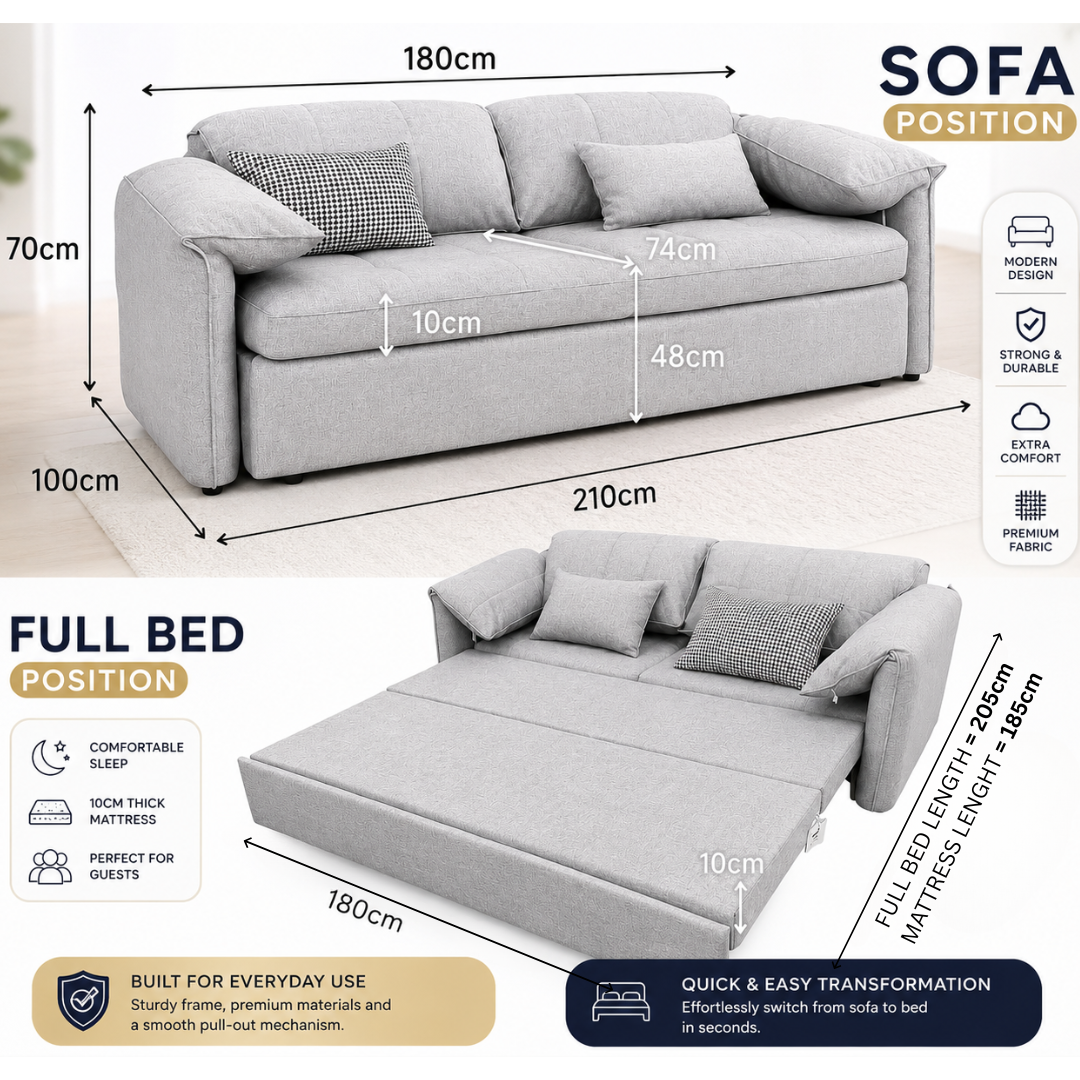 UNICORN FURNITURE Convertible Sofa Bed | Super King Pull Out Sofa Bed with Storage UK
