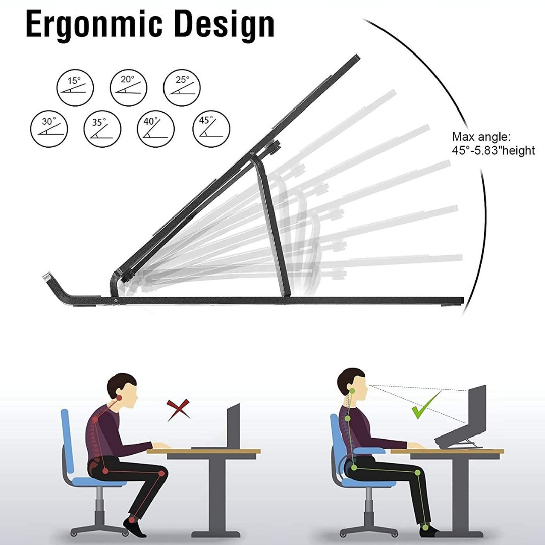 Adjustable Ergonomic Laptop Riser Foldable Portable Laptop Tablet Notebook Stand