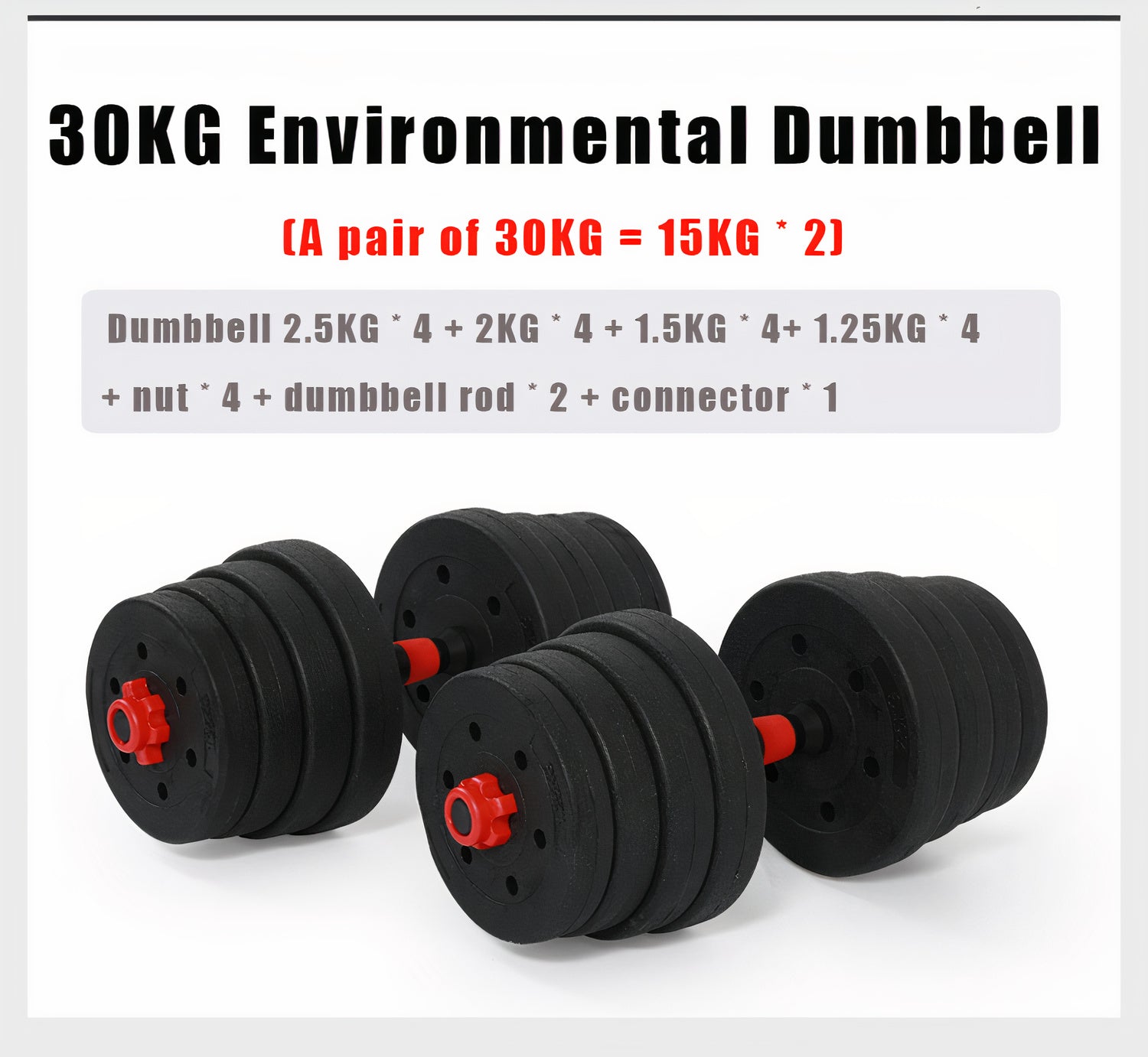 SUREPEFY 30KG Adjustable Dumbbell & Barbell Set – Home Gym Weight Training Equipment for Muscle Building & Fat Loss