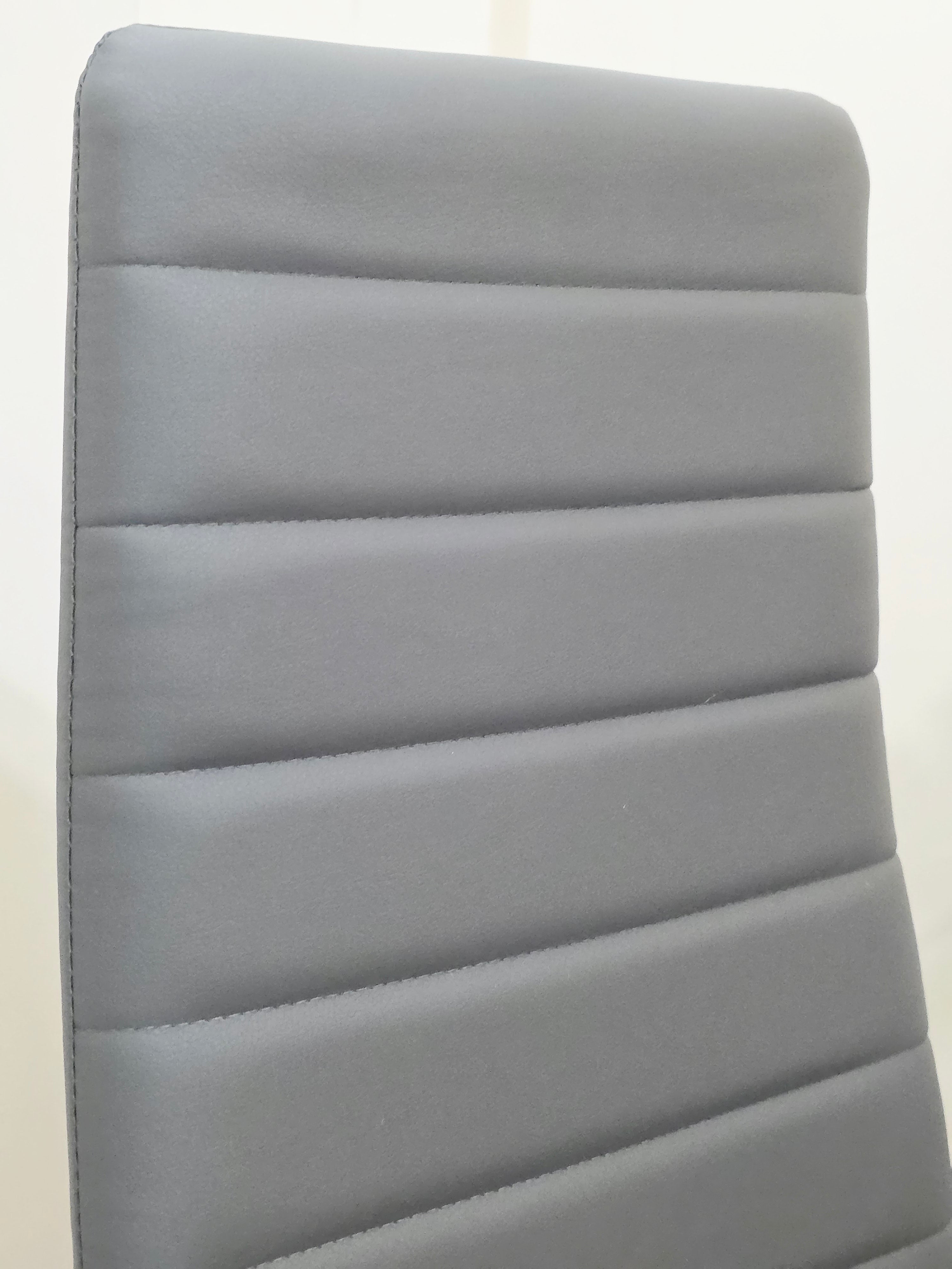 UNICORN FURNITURE 100cm Round Glass Dining Table Set with 4 Faux Leather Chairs – Modern Chrome Nest Design, Tempered Glass Top, for Restaurant Furniture Set - Kitchen & Dining Room (Grey Chairs)