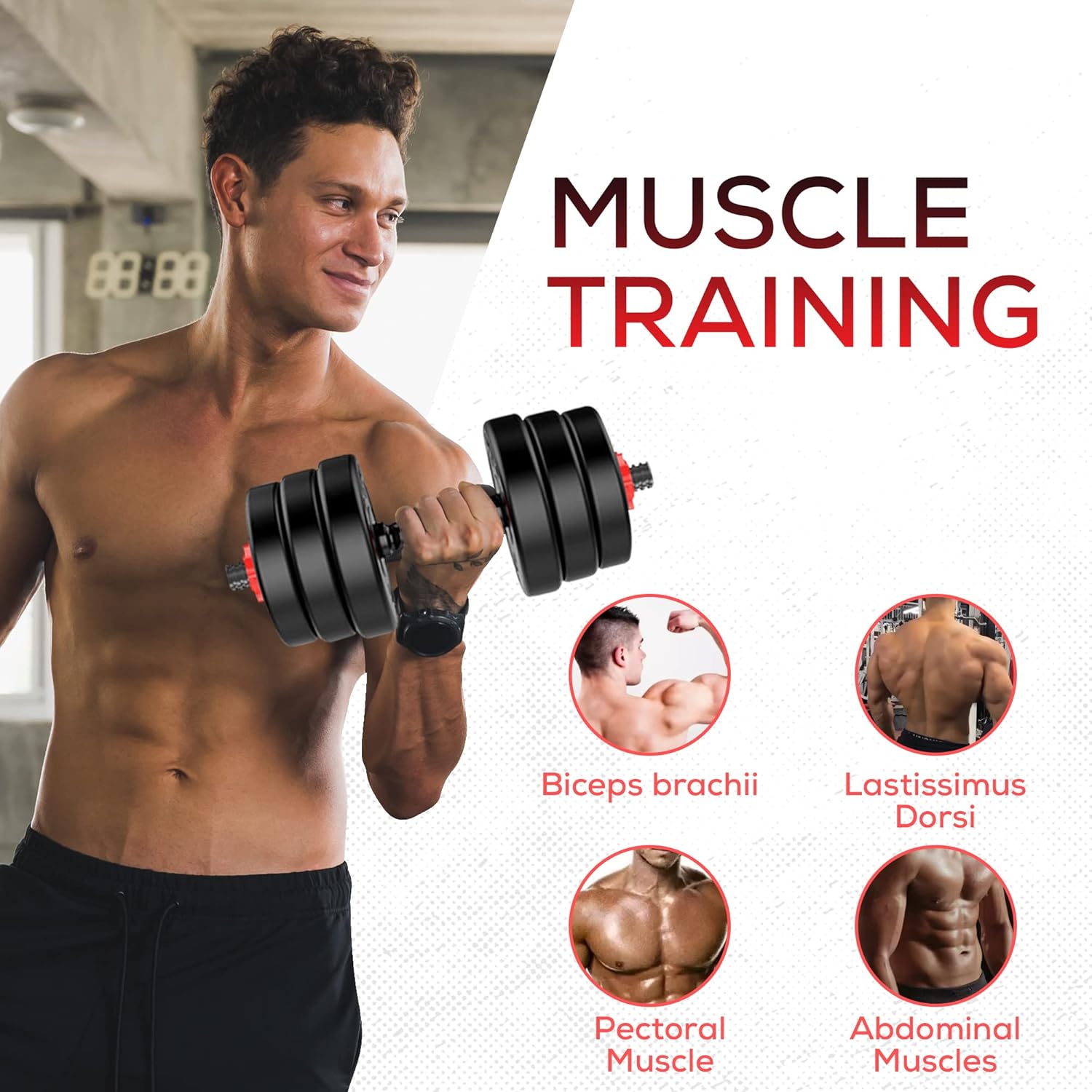 SUREPEFY 30KG Adjustable Dumbbell & Barbell Set – Home Gym Weight Training Equipment for Muscle Building & Fat Loss
