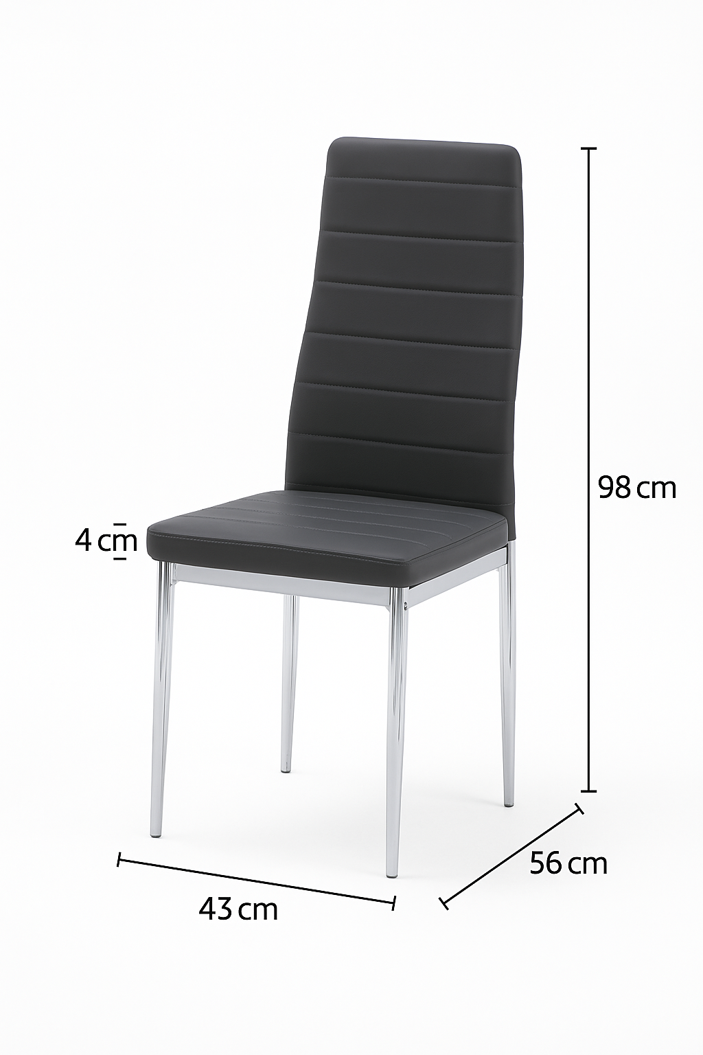 UNICORN FURNITURE 100cm Round Glass Dining Table Set with 4 Faux Leather Chairs – Modern Chrome Nest Design, Tempered Glass Top, for Restaurant Furniture Set - Kitchen & Dining Room (Grey Chairs)