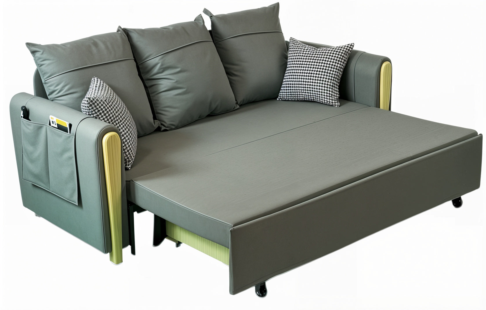 UNICORN FURNITURE Sofa Bed Modern Reclining Foldable Bed Pull Out Sofa Bed with Storage Multifunctional Convertible Space Saving Sofabed in Breathable Leathaire Fabric