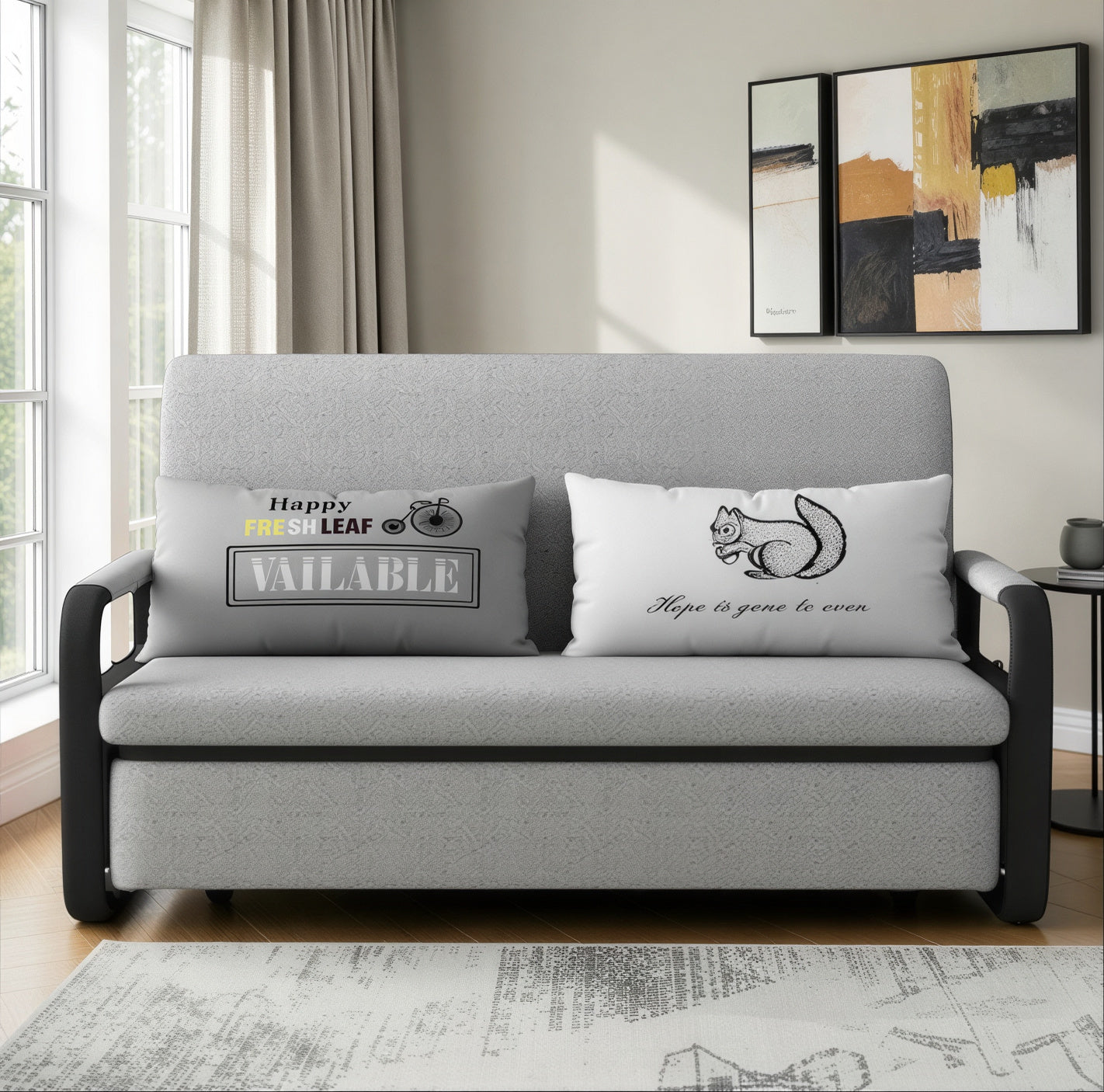 UNICORN FURNITURE Pull Out Sofa Bed with Storage – Convertible 2 Seater Sofa Bed, Reclining Sleeper Couch, Compact Space Saving Sofabed for Living Room, Guest Room & Small Spaces 158cm (Glacier Grey)