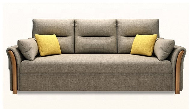 Unicorn Furniture Convertible Sofa Bed King Size Pull Out Sofabed with Storage in Cotton Fabric, Tool-Free Assembly, Modern Reclining Sleeper Couch for Living Room, Guest Room & Small Spaces (Beige)