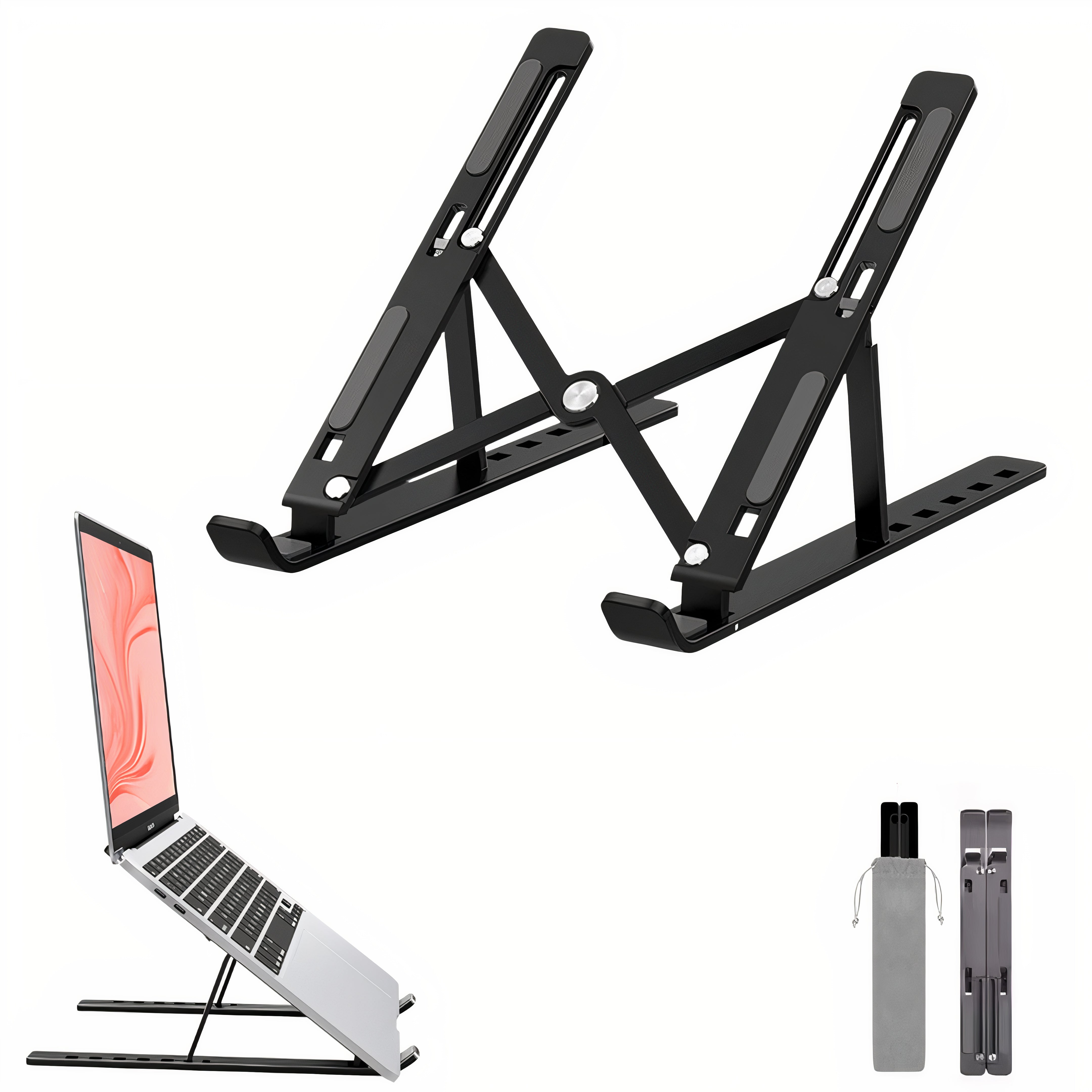 Adjustable Ergonomic Laptop Riser Foldable Portable Laptop Tablet Notebook Stand