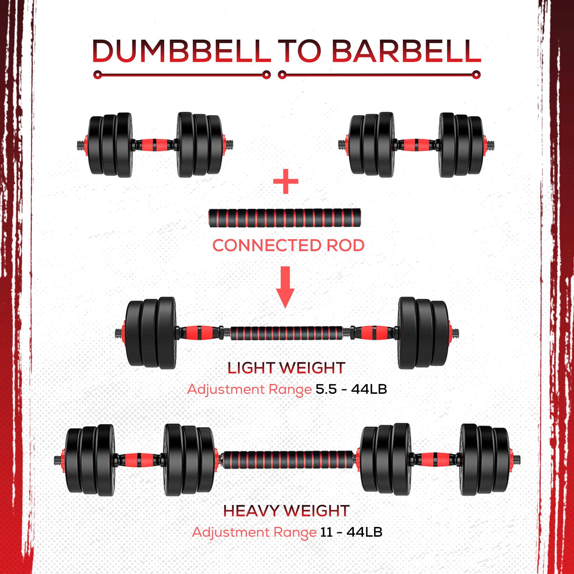 SUREPEFY 30KG Dumbbell Barbell Kettlebell Push Up Stand Weight Set in Weight Adjustable 6 in 1 Weight Lifting Set