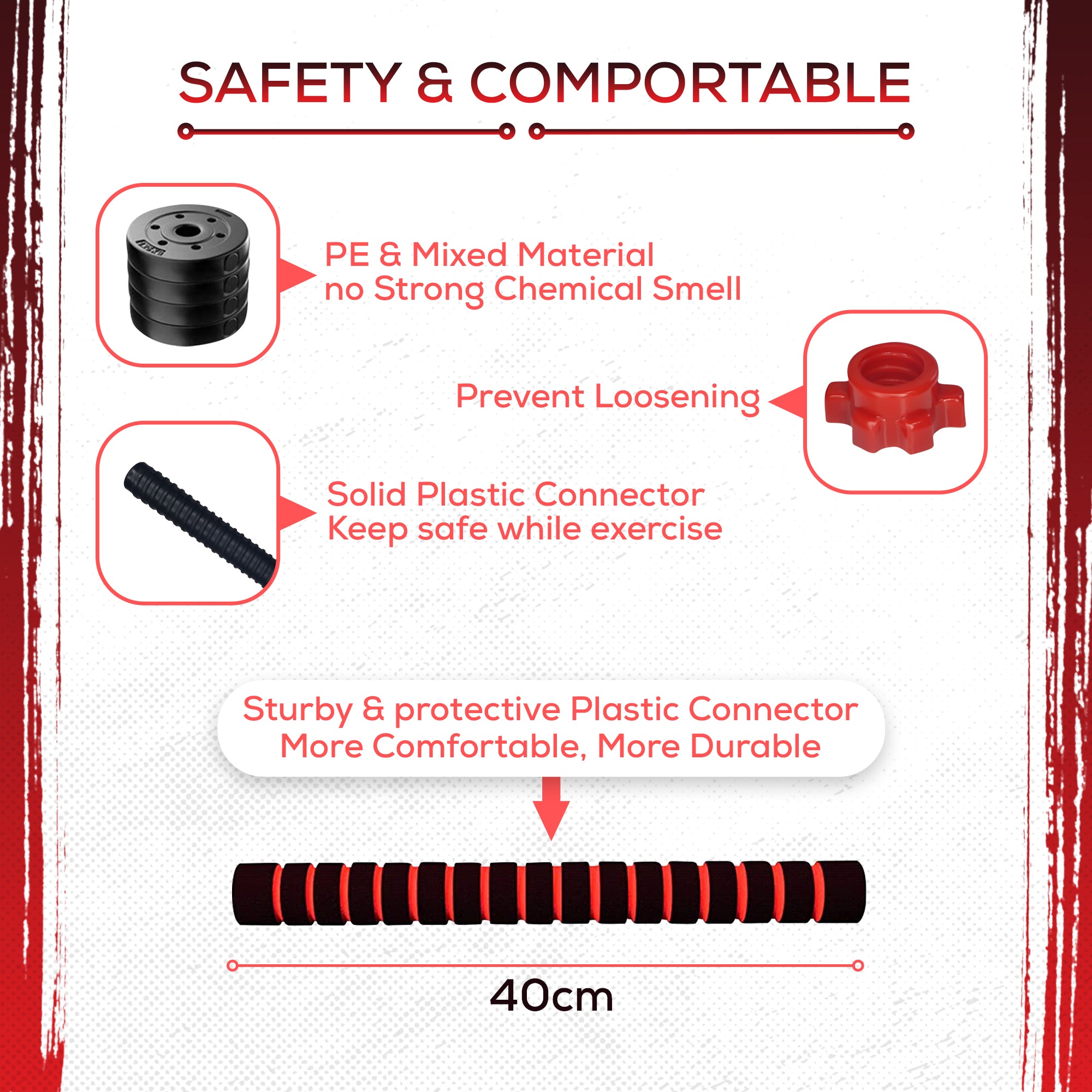 SUREPEFY 30KG Dumbbell Barbell Kettlebell Push Up Stand Weight Set in Weight Adjustable 6 in 1 Weight Lifting Set