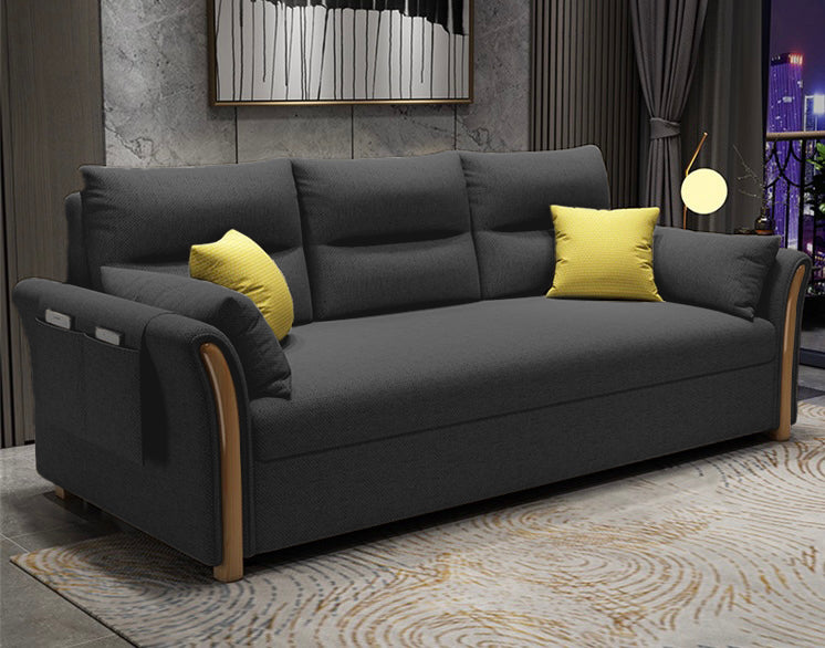 Unicorn Furniture Convertible Sofa Bed King Size Pull Out Sofabed with Storage in Cotton Fabric, Tool-Free Assembly, Modern Reclining Sleeper Couch for Living Room, Guest Room & Small Spaces (Grey)